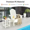 Tangkula Patio 2PCS Adirondack Chair Side Table Set Outdoor Chair Set with End Table Weather Resistant Cup Holder for Backyard Garden White - 3 of 4