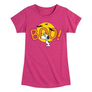 Girls' - Peanuts - Boo Snoopy Fitted Short Sleeve Graphic T-Shirt - 1 of 4