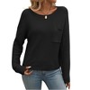 Womens Loose Fit Pullover Sweater Long Sleeve Round Neck Lightweight Pullovers Crop Rib Knit Tops Lounge Outfits Off Shoulder Knitwear - 2 of 4