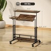 Aghana Digitals Brown Mobile Standing Desk with Adjustable Height, Tiltable 3-Panel Top, Power - 3 of 4