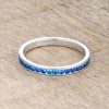 Slickblue Classic 0.5ct CZ Eternity Band Ring for Women, Garnet/Sapphire Stainless Steel, Sizes 5-10 - 2 of 4