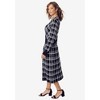 Roaman's Women's Plus Size Tartan Fit-And-Flare Sweater Dress - 4 of 4