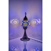 Kafthan 16 in. Handmade Elite Multicolor Center Circle Mosaic Glass Table Lamp with Brass Color Metal Base - 2 of 2
