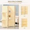 NicBex 4-panel Room Divider Wooden Folding Privacy Screen Freestanding Wall Partition with 3 Display Shelves for Home & Office - 3 of 4