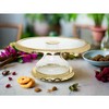 Classic Touch Glass Cake Stand with Gold Border, 13"D - 2 of 3