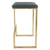 LeisureMod Quincy Bar Stool Upholstered in Leather with Gold Metal Frame Set of 2 - 4 of 4