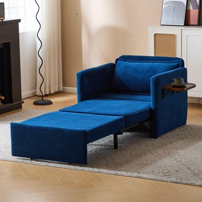 NicBex 3-in-1 Convertible Chair/Floor Bed - Sofa to Sleeper with Charging Tray Table, Fabric Upholstery