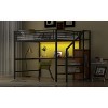 NicBex Full Size Metal Gaming Loft Bed with LED,Desk,Built-In Wardrobe&Storage Ladder,Versatile Loft Bed Platform for Gamers&Teens,250lbs Max - 2 of 4