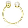 Sterling Silver Ring with 14K Gold Plating and 5MM Freshwater Pearl – Elegant and Contemporary Modern Design - 3 of 3