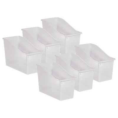 Teacher Created Resources Plastic Book Bin 11.3" x 5.5" x 7.5" Clear 6/Pack (TCR20458-6)