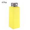 Unique Bargains Plastic Acetone Cleanser Nail Polish Remover Push Down Alcohol Dispenser Bottles 4 Pcs 500ML (17oz) Yellow - 3 of 4