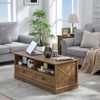 48" Farmhouse Coffee Table for Living Room, Wood Coffee Table with Storage - 3 of 4