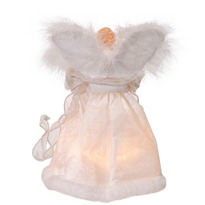 10-Inch White Angel Christmas Tree Topper with Lights