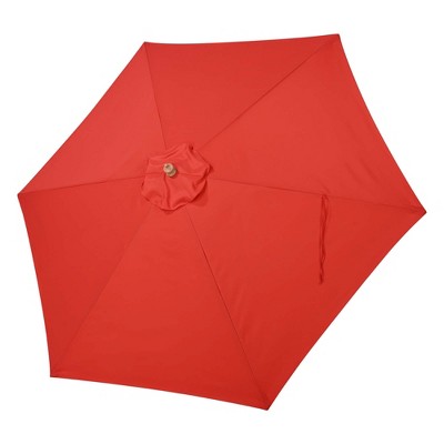 Yescom 9Ft 6 Ribs Umbrella Cover Canopy Replacement Top Patio Outdoor Market Beach Red
