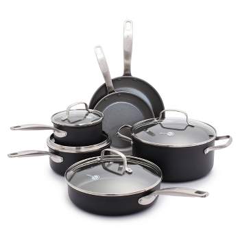 GreenPan Chatham 10pc Hard Anodized Healthy Ceramic Nonstick Cookware Set Gray