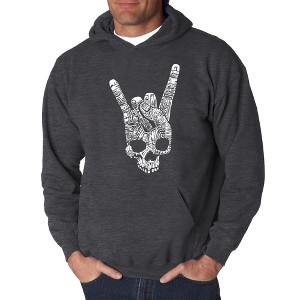 LA Pop Art Men's Word Art Hooded Sweatshirt - Heavy Metal Genres - 1 of 4