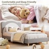 Boucle Upholstered Bed Frame, Soft Platform Bed with Headboard for Kids, Wooden Slats Support, No Box Spring Needed, Easy Assembly, Multiple Colors - 3 of 4