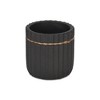 Cheungs Aurine Round Gold Trimmed Ridged Ceramic Pot - Small - Black - 3 of 4