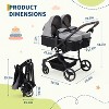 Twin Lightweight Compact Foldable Stroller w/ High View Seat & All-Terrain Wheels - Adjustable Canopy & Recline for 0-4 Years - 3 of 4
