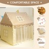 Etokfoks Kids Playhouse Tent Indoor Outdoor Lattice Top 47x40x52 Inch with Star Light Flags Washable Mat Four Windows Carry Bag 1 Set - 3 of 4