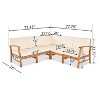FIONECA 5-Piece Outdoor Sofa Set, Cream Cushioned Patio Conversation Furniture with Coffee Table, PE Rattan Sectional for Garden, Backyard, Balcony - 2 of 4