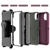 MyBat Pro Maverick Series Case w/ Holster and Tempered Glass for Apple iPhone 14 Pro Max (6.7) - Plum - 3 of 4