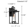 John Timberland Frederick 15 1/2" High Industrial Outdoor Wall Light Fixture Mount Porch House Weatherproof Sand Black Finish Metal Clear Glass Shade - 4 of 4