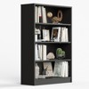 GlasFlength Decorative Bookshelf, Spacious Space and Adjustable Shelf, Open Bookshelves for Bedroom, Living Room, Home Office，Black，33"*11.6"*48" - 2 of 4