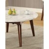 Round Marble Coffee Table with Wooden Legs for Modern or Classic Living Spaces - 3 of 4