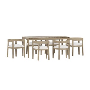 Christopher Knight Home Farnam Contemporary Acacia Wood 7 Piece Dining Set - 1 of 4