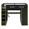 Whisen Full Size Wood Loft Bed with Desk - 3 of 4
