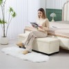 HOMCOM 47 Inches Storage Ottoman Bench, Foot Rest with Legs, Lid, End of Bed Bench, Corduroy Storage Chest for Living Room, Bedroom, Entryway - 3 of 4