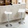 Roundhill Furniture Contemporary Chrome Air Lift Adjustable Swivel Stools with White Seat, Set of 2 - 2 of 3