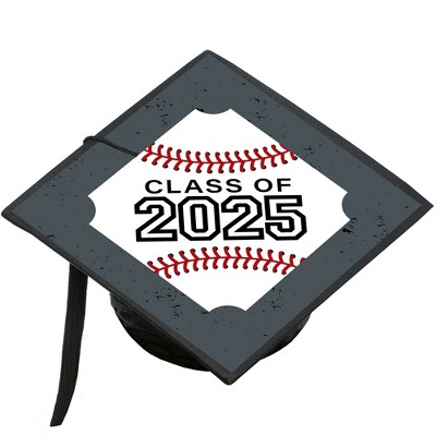 Big Dot of Happiness Grad Baseball - 2025 Graduation Cap Decorations Kit - Grad Cap Cover