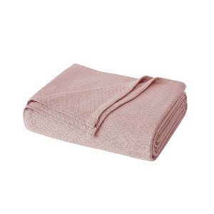 Full/Queen Deluxe Woven Cotton Bed Blanket Blush - Charisma