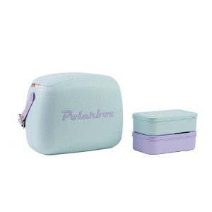 Polarbox Retro Vintage Design 6 Cans/6qt Portable Cooler Hard-Sided Bag - Lilac Sky Blue - 1 of 3