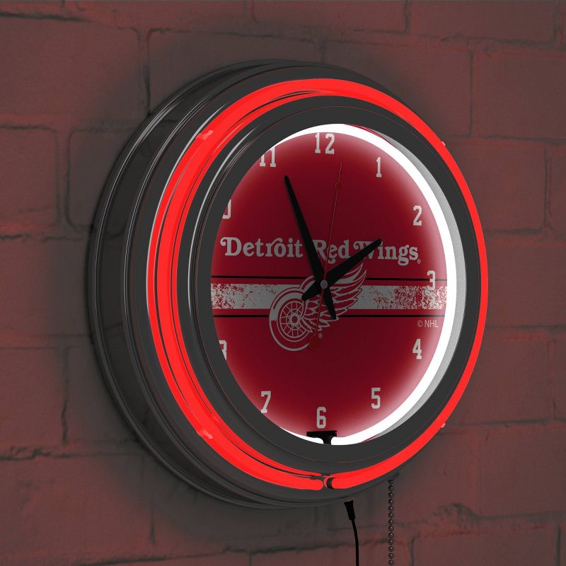 NHL Chrome Double Rung Neon Clock, 5 of 6