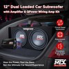 MTX TNP212D2 12 Inch 1200W Dual Loaded Car Subwoofer Audio, Sub Box, and Amplifier with QPower Super Flex 4 Gauge 3000 Watt Amplifier Wiring Amp Kit - 2 of 4