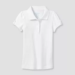 Toddler Girls' Short Sleeve Interlock Uniform Polo Shirt - Cat & Jack™ White