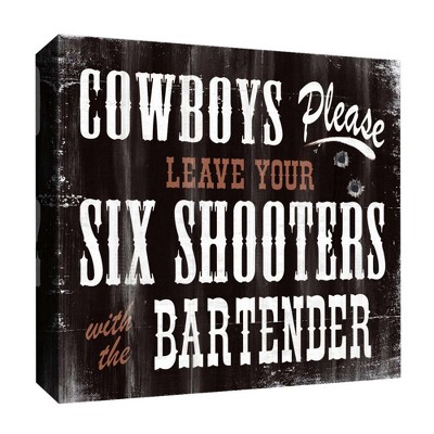 16" x 16" Cowboy & Bartender Decorative Wall Art - PTM Images