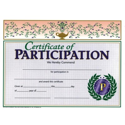 Hayes Participation Certificate, 11 x 8-1/2  inches, Paper, pk of 30