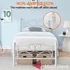 Jojoka Twin Size Bed Frame with Headboard, Heavy Duty Metal Platform, Steel Slats Support, No Box Spring Needed, White Bed Frame for Bedroom - 4 of 4