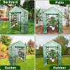 Walk-in Greenhouse with Roll-Up Zipper Door,57 x 57 x 76'' Portable Indoor and Outdoor Green House,3-Tier 6 Shelves Greenhouse - 3 of 4