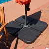 Sunnydaze Outdoor Heavy-Duty Fillable Cantilever Offset Cross Style Patio Umbrella Base Weight Plates - Black - 4pk - 2 of 4