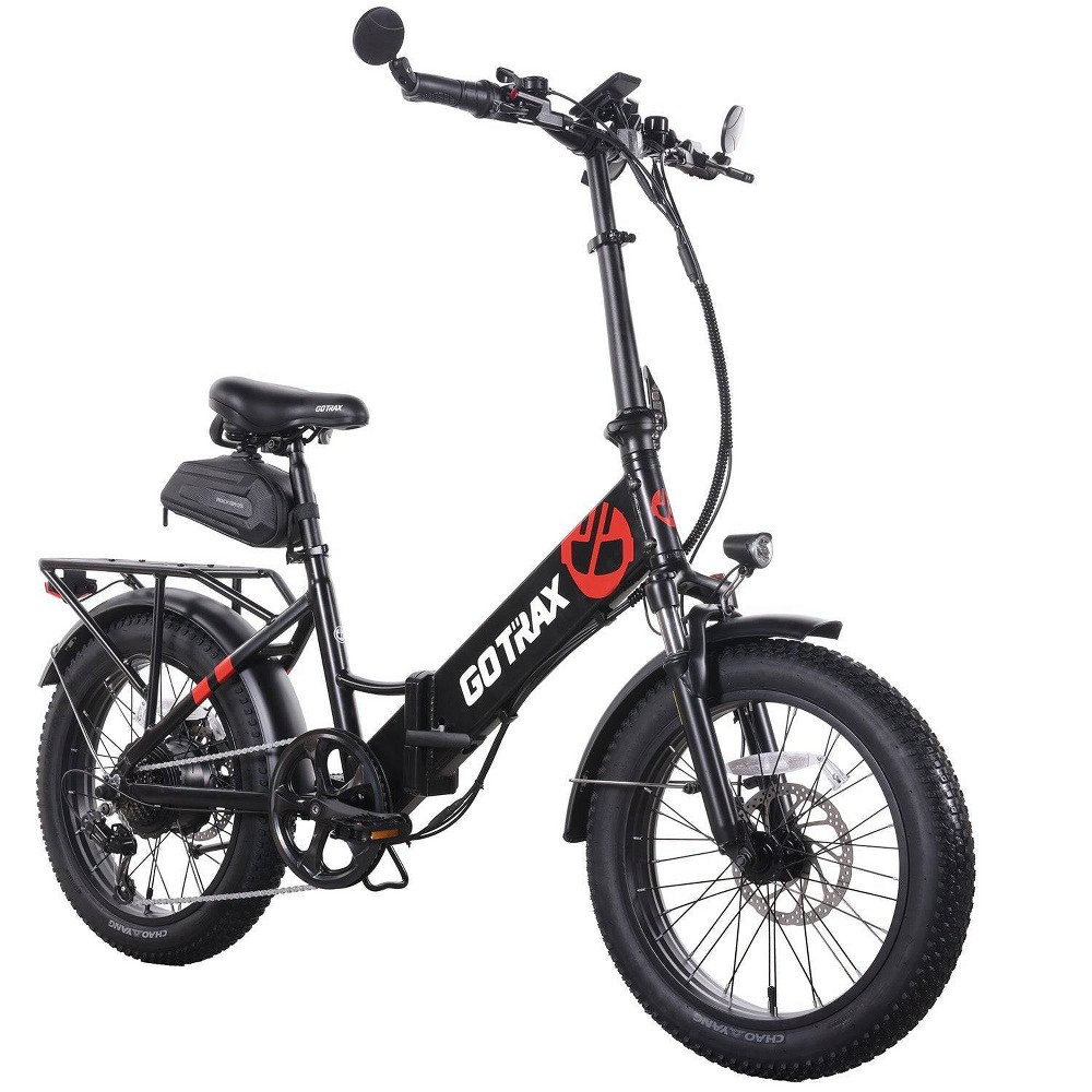 GOTRAX Adult F2V2 20" Step Through Electric Folding Bike - Black/Red