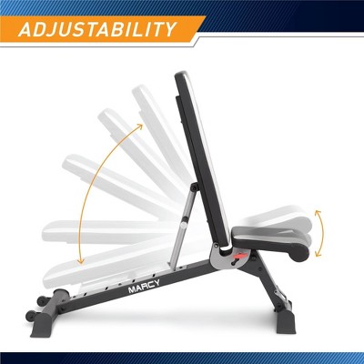 Adjustable Gray and Black Steel Olympic Weight Bench