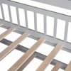 Twin Size House Bed w/2 Drawers and Storage Shelves, Wood Family Bed with Roof & Fence Rails Playhouse Tent Bed Frame, Multiple-Function Daybed - 4 of 4