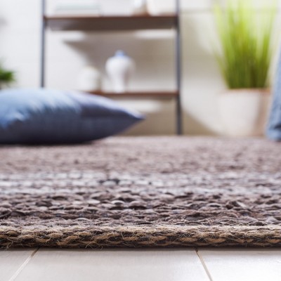 Ivory and Silver Flat Woven Leather Cotton Rug