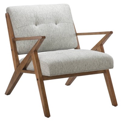 Mid-Century Modern Rocket Lounge Chair in Light Grey Microfiber