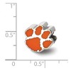 Black Bow Jewelry Sterling Silver Clemson Tigers NCAA Bead Charm - 2 of 3